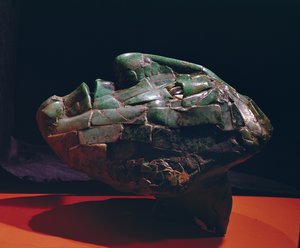 Sivukuva mosaiikkinaamarista, Palenquesta, Chiapasista (jade)